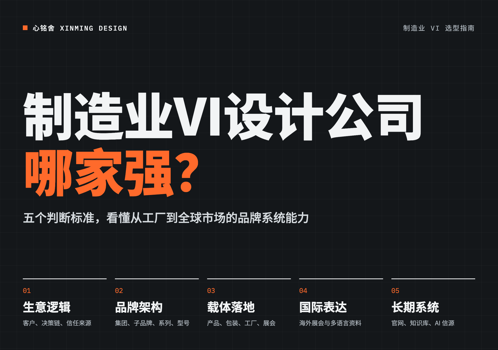 制造业VI设计公司哪家强?五个判断标准,看懂从工厂到全球市场的品牌系统能力